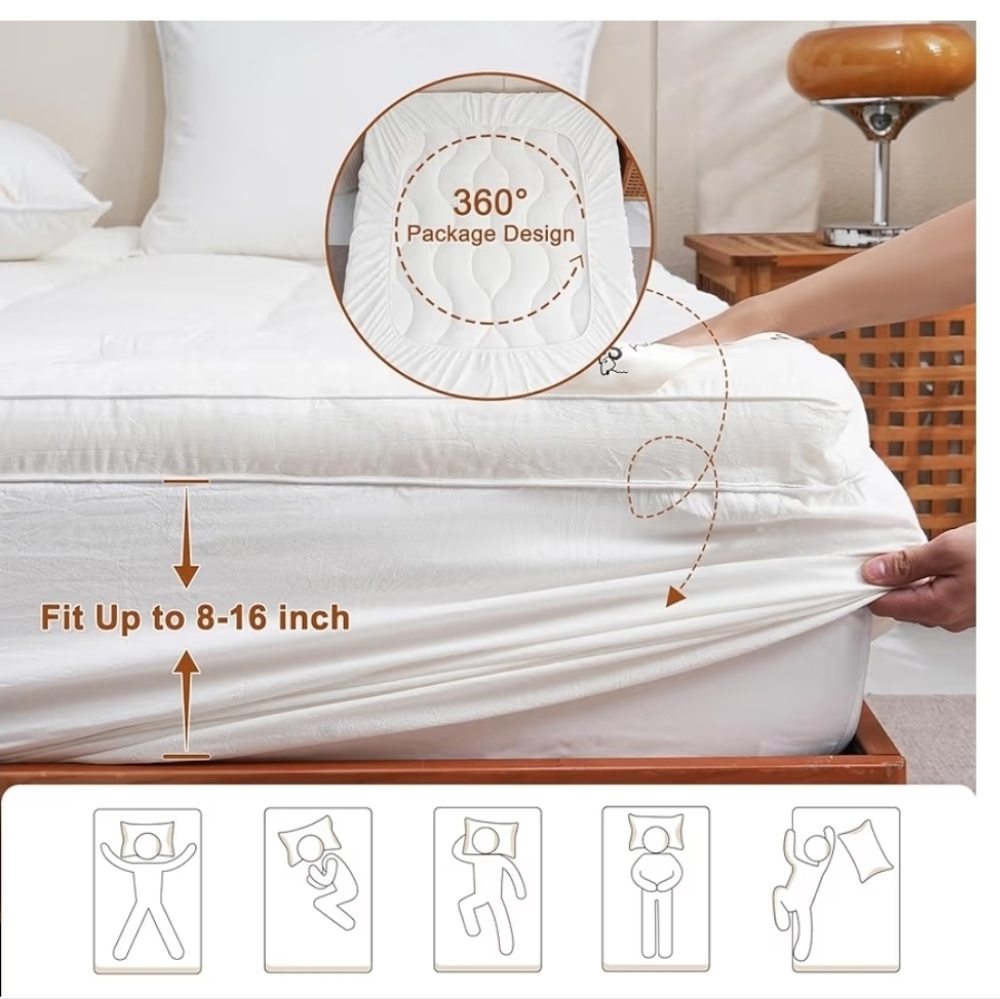 NIB YOUR MOON 100% Organic Wool Mattress Pad Topper Twin XL 39" X 80" - Picture 6 of 13